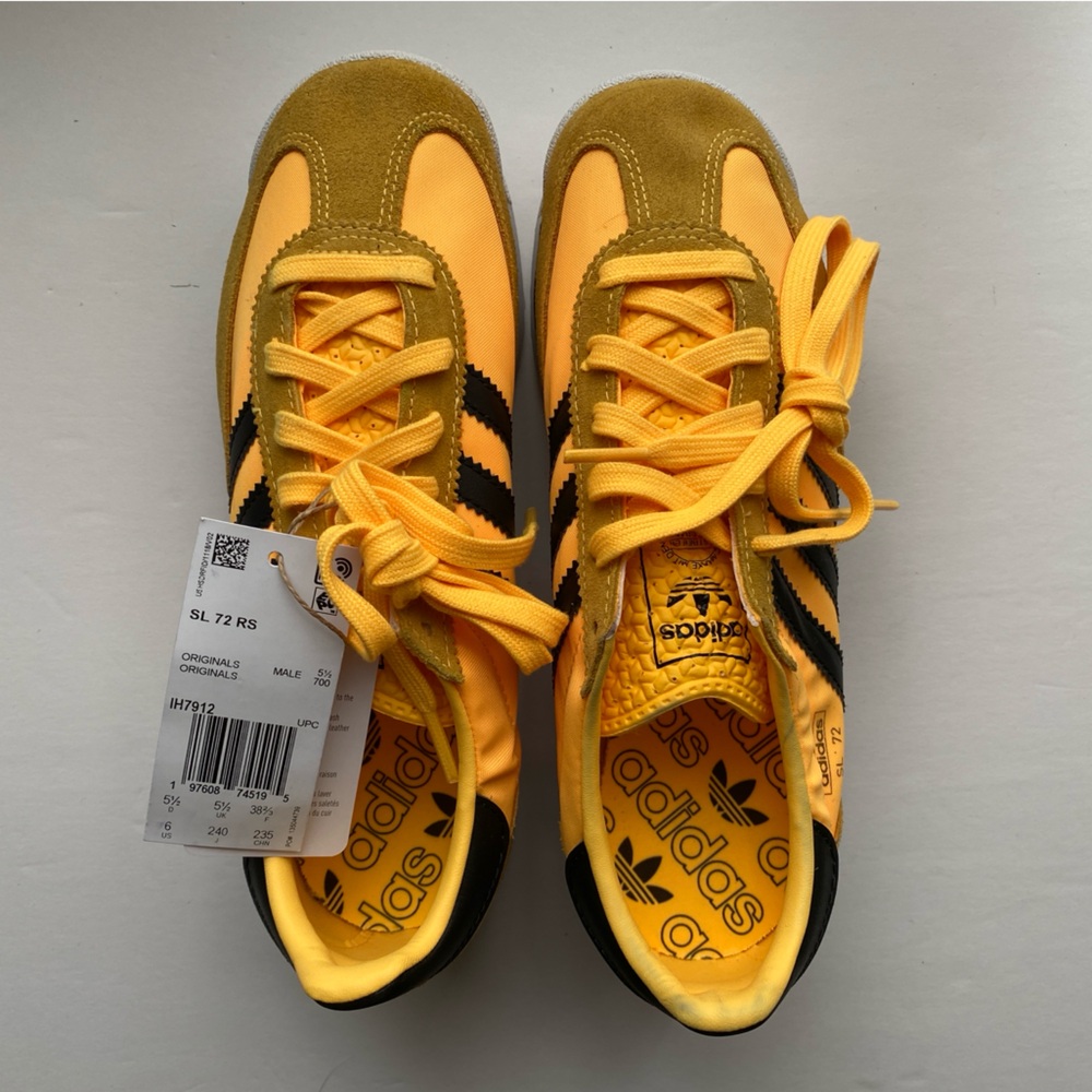 NWT Adidas SL72 RS yellow&black mens uk 5.5 | women’s us 7.5-8 -Read Description